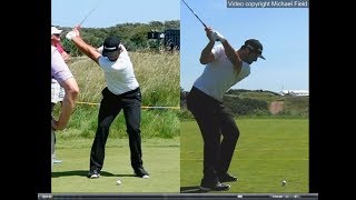 Jon Rahm golf swing  Long Iron faceon amp downtheline July 2017 [upl. by Libna20]