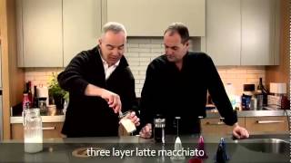 aerolatte  milk frother makes three layer caffè latte macchiato [upl. by Vogele439]