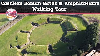 CAERLEON ROMAN BATHS amp AMPHITHEATRE WALES  Walking Tour  Pinned on Places [upl. by Thier278]