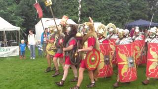 Roman Reenactment at the Amphitheatre in Caerleon Marching In [upl. by Hong148]